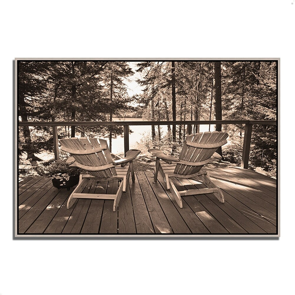 At The Lake - Premium Giclee Art Print on Gallery Wrapped Canvas - Ready to Hang Wall Decor - Perfect for Living Room, Bedroom & Office