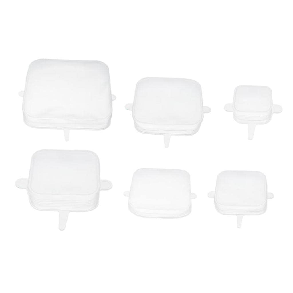 4-Pack Reusable Silicone Stretch Lids - Universal Bowl Covers for Food Storage, Freezer & Microwave Safe (White) - Perfect for Meal Prep, Leftovers & Refrigerator Organization