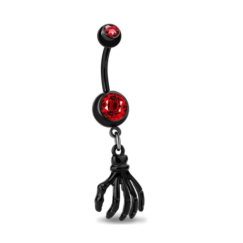 14G Goth Black Widow Vampire Bat Dangle Belly Button Rings - Body Jewelry for Piercing | Perfect for Halloween, Gothic Fashion & Alternative Style