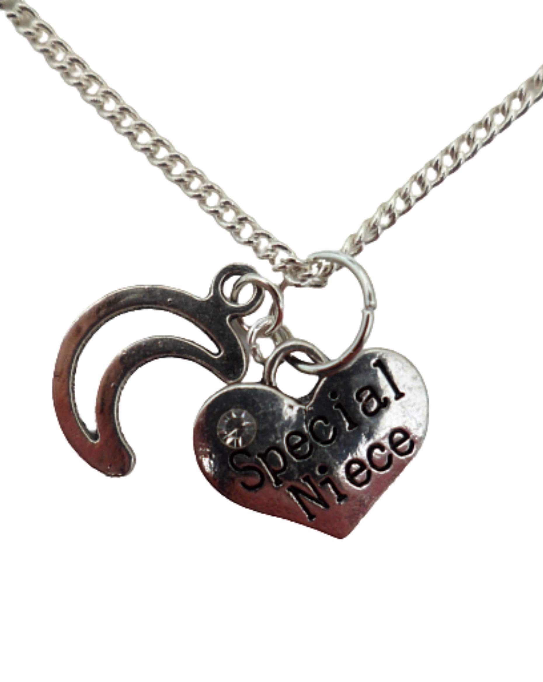 Sterling Silver Plated Heart Charm Necklace for Niece - Elegant Jewelry Gift for Special Occasions & Everyday Wear