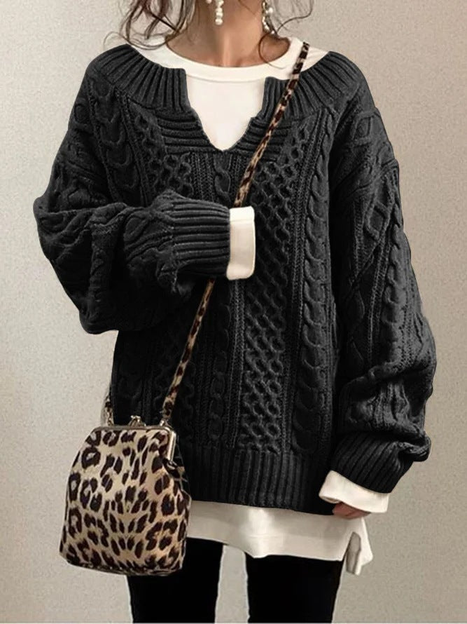 1956 Vintage Knitted Linen Sweater - Women's Casual Pullover for Fall & Winter | Perfect for Coffee Dates, Office Wear & Weekend Outfits