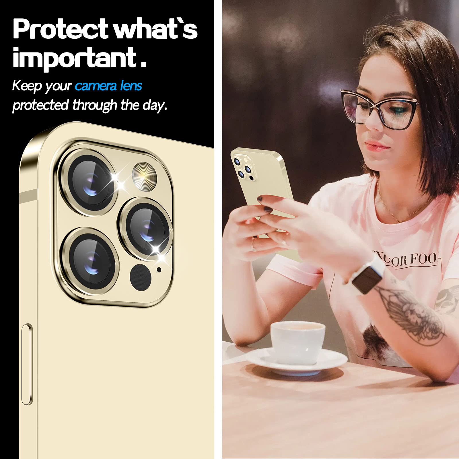 Premium Tempered Glass Camera Lens Protector for iPhone 13 Pro (6.1