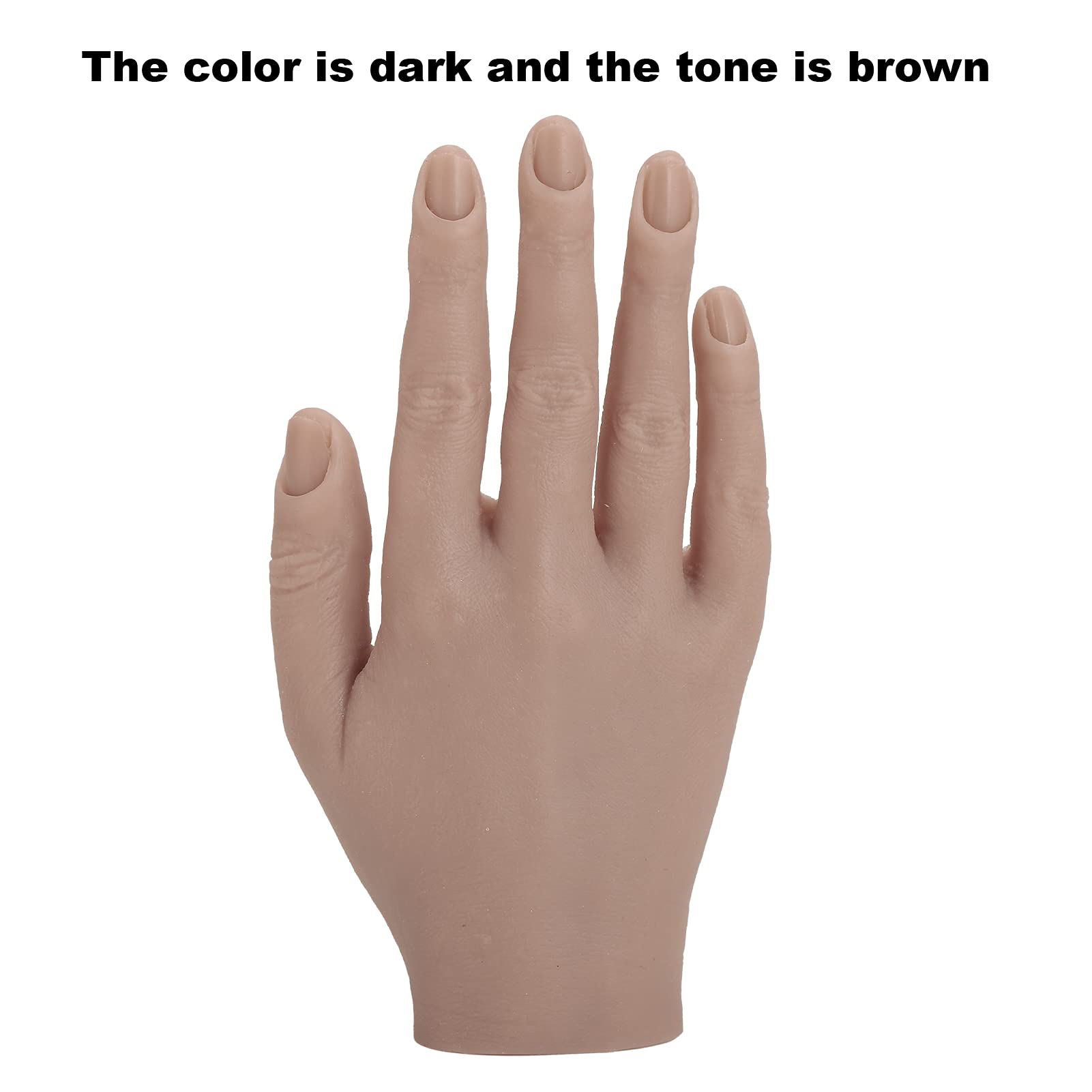 Professional Nail Art Training Hand - Realistic Flexible Joint High Simulation Silicone Practice Hand for Nail Technicians & Salon Students - Easy to Clean - Perfect for Nail Art Practice, Manicure Training & Salon Demonstrations (Model 01)