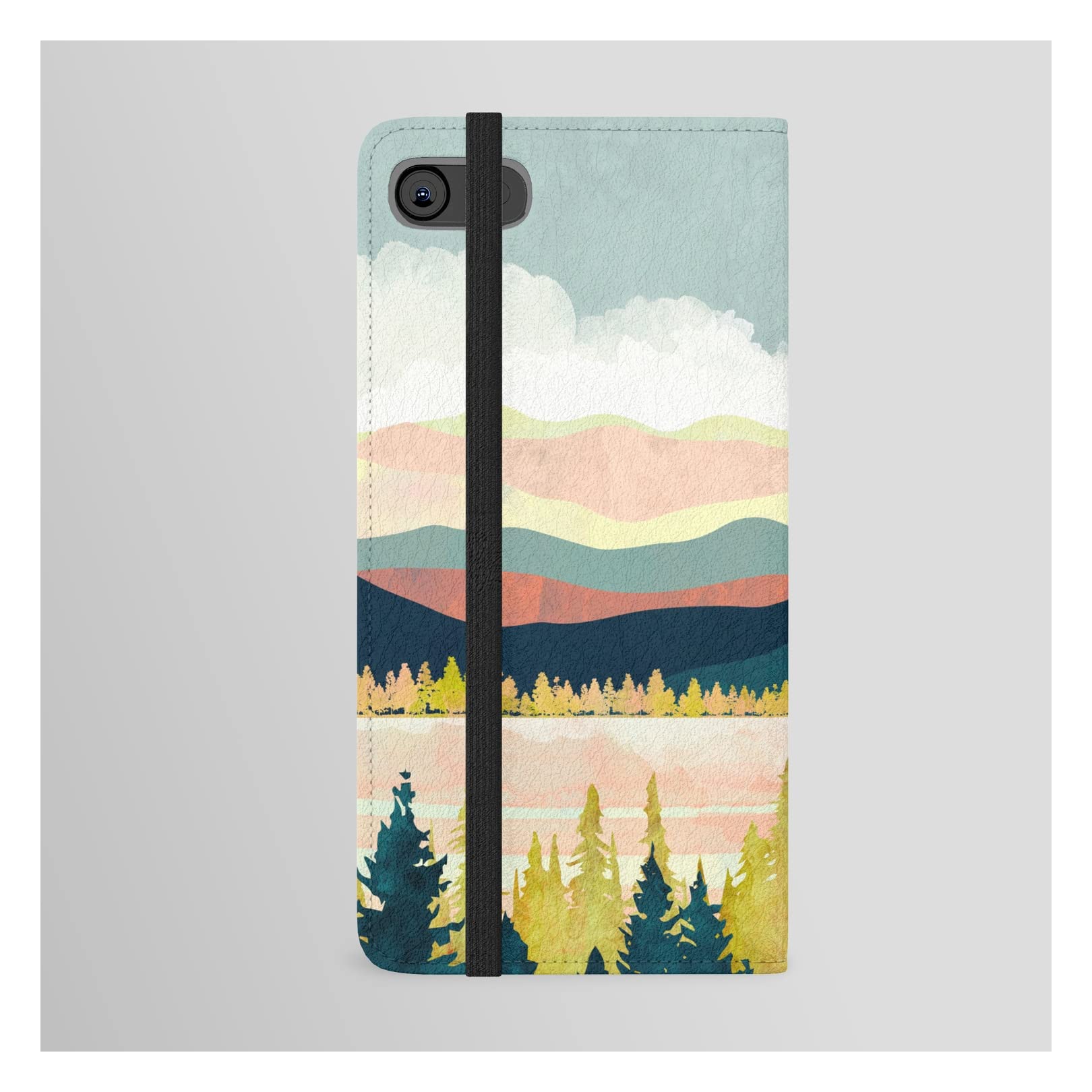 Spacefrogdesigns Lake Forest iPhone 7 Wallet Case | Slim Protective Phone Cover with Card Holder | Perfect for Travel, Commuting & Everyday Use