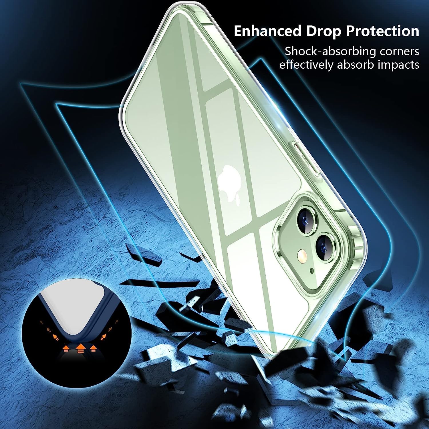 SPIDERCASE Crystal Clear iPhone 12 Case & iPhone 12 Pro Case - Slim Thin Protective Cover [Anti-Yellowing] for Everyday Use, Work & Travel