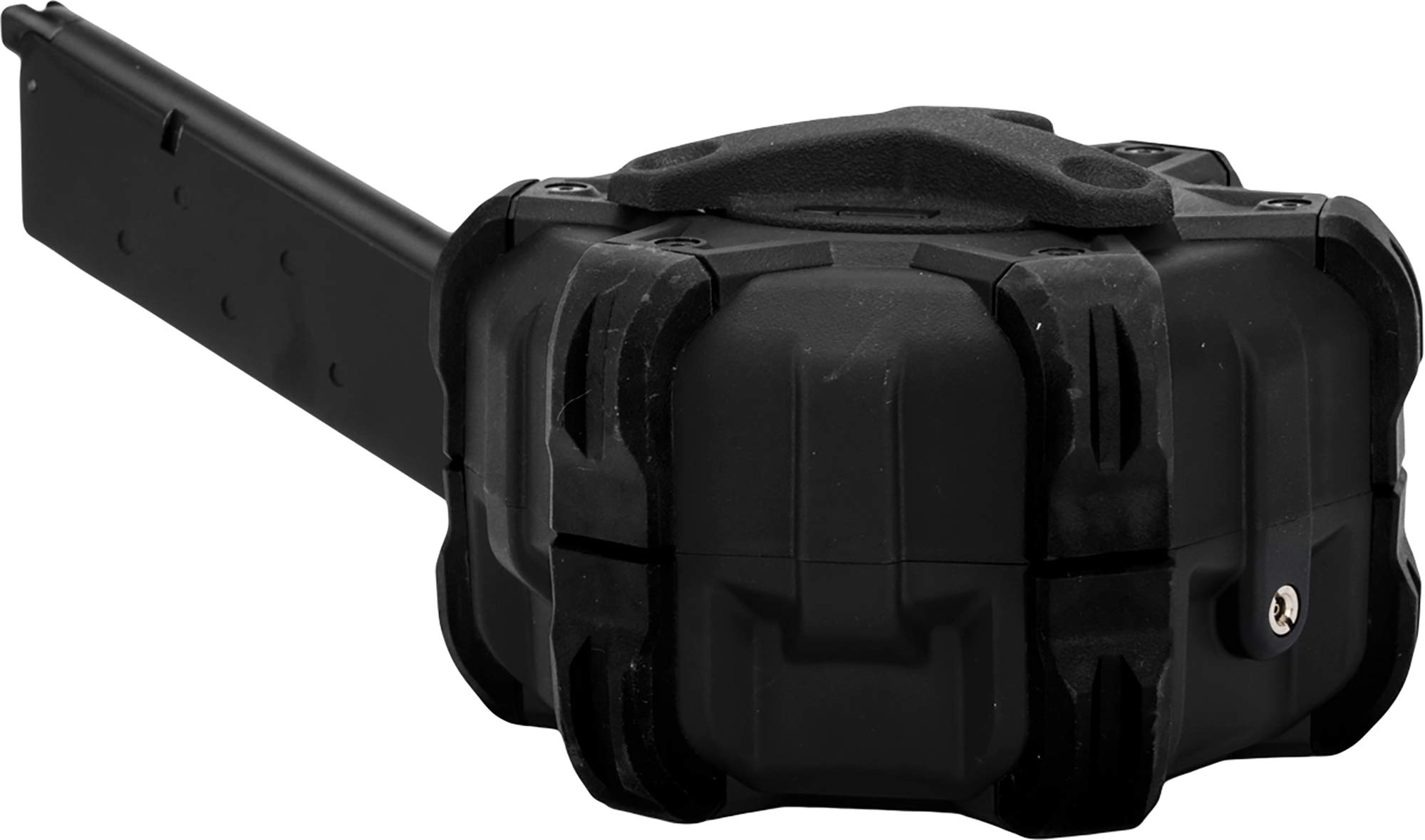 AW Custom Drum Airsoft Magazine for WE 1911 Gas Blowback Pistols - High Capacity 50+ Rounds - Black - Perfect for Milsim, Airsoft Battles & Target Practice