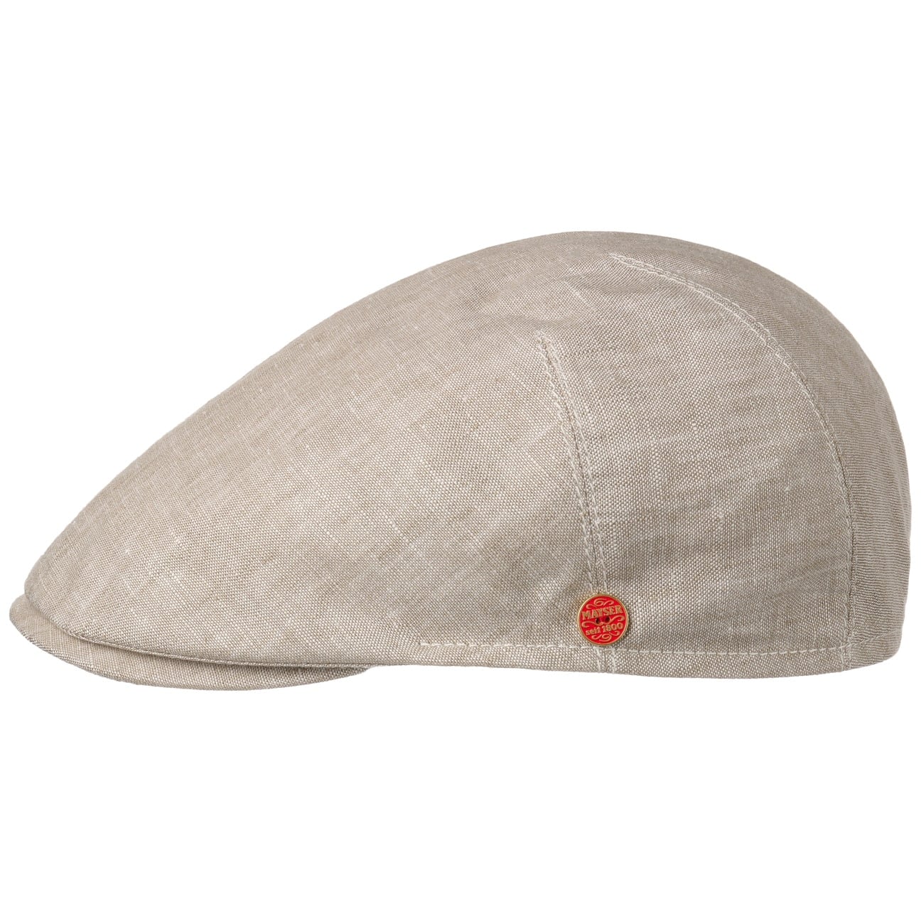 Mayser Sidney Linen Flat Cap for Men - Classic Summer Hat for Outdoor Activities, Travel & Casual Wear