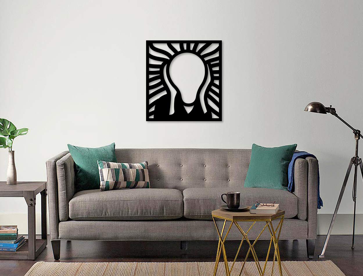 LaModaHome Metal Wall Art - Munch Black Wall Decor for Living Room, Bedroom, Kitchen & Bathroom | Indoor & Outdoor Wall Hanging | Modern Home & Office Décor | Perfect for Housewarming Gifts & Interior Design