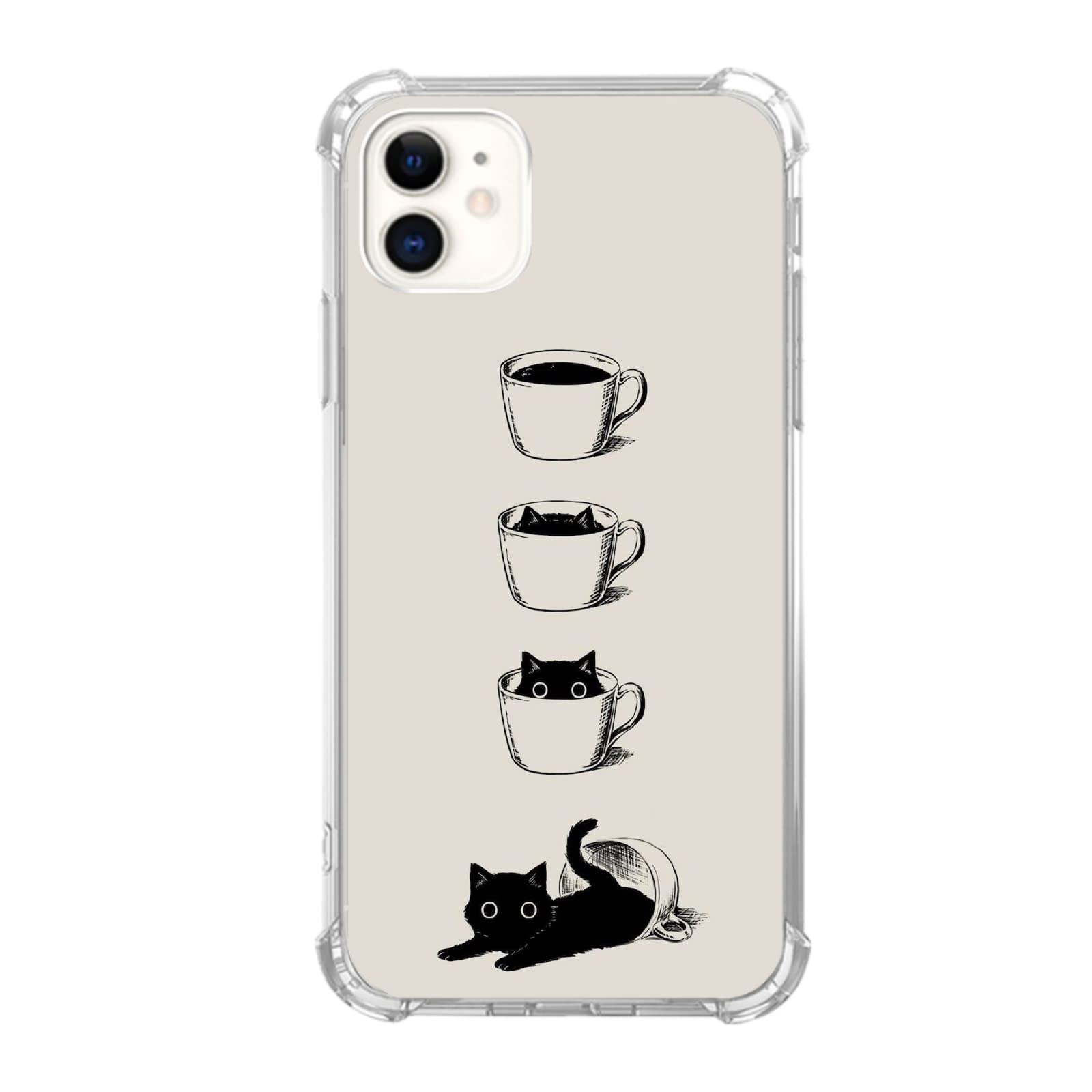 Stylish Black Cat iPhone 11 Case - Cute Cup Cat Design with Durable TPU Bumper Cover | Perfect for Cat Lovers & Everyday Protection