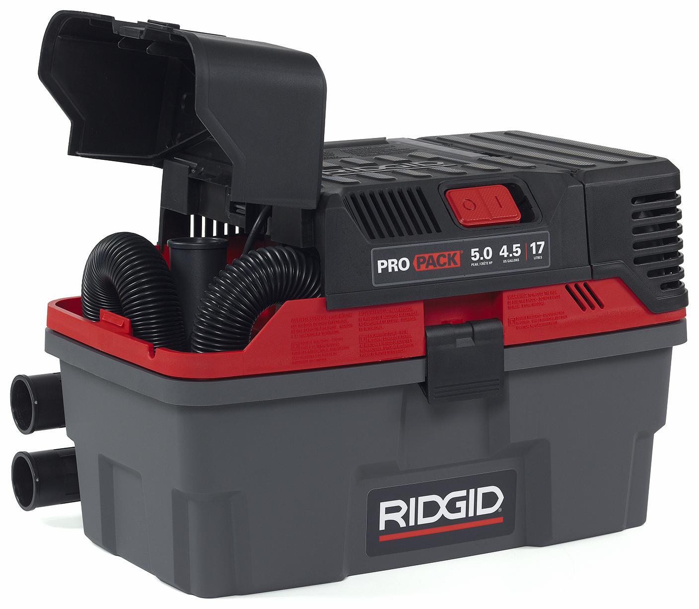 RIDGID 4.5 Gallon ProPack Wet/Dry Vacuum Cleaner 50318 - Powerful Shop Vac for Home, Garage, and Workshop Cleaning
