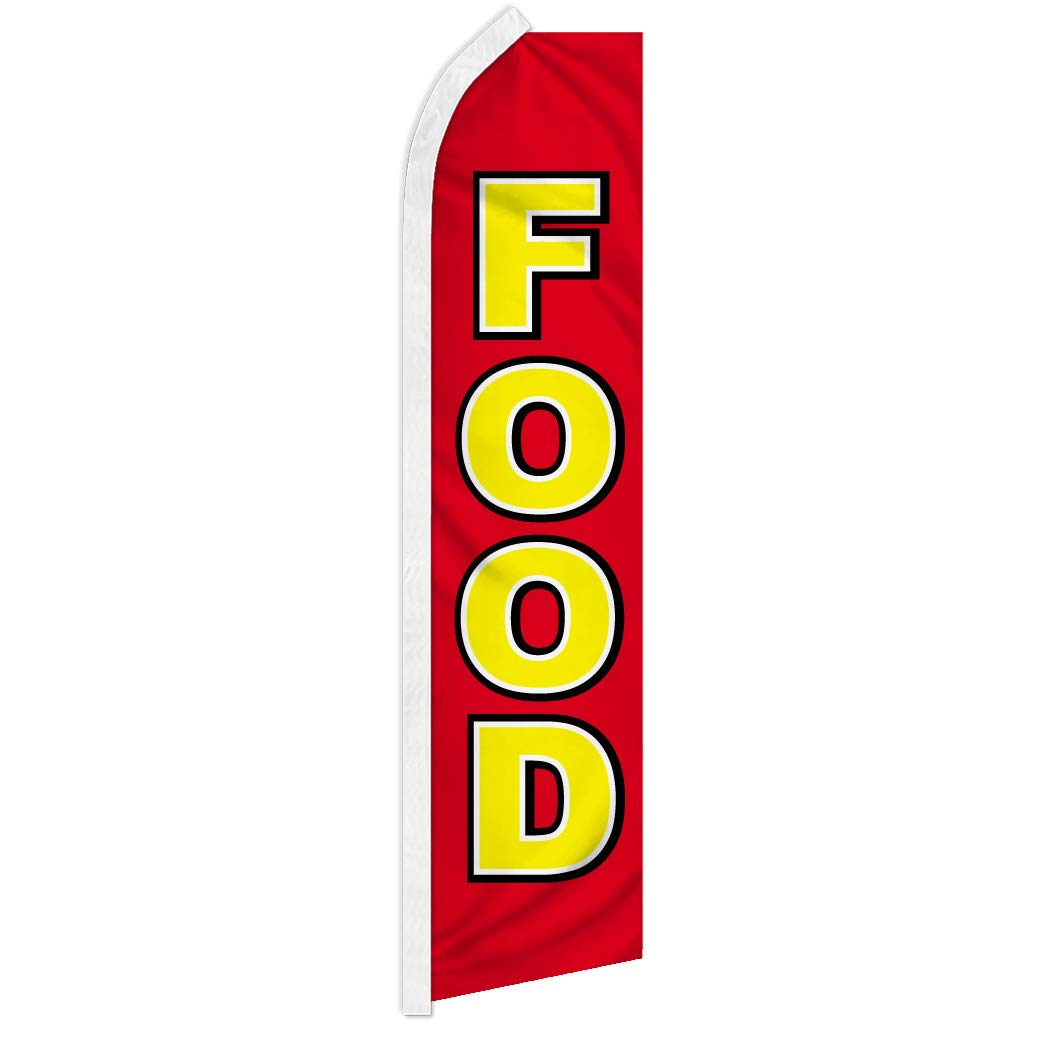 Food Swooper Advertising Flag - High Visibility Store Sign for Restaurants, Food Trucks, Retail Shops & Outdoor Events | Perfect for Grand Openings, Street Fairs & Business Promotions