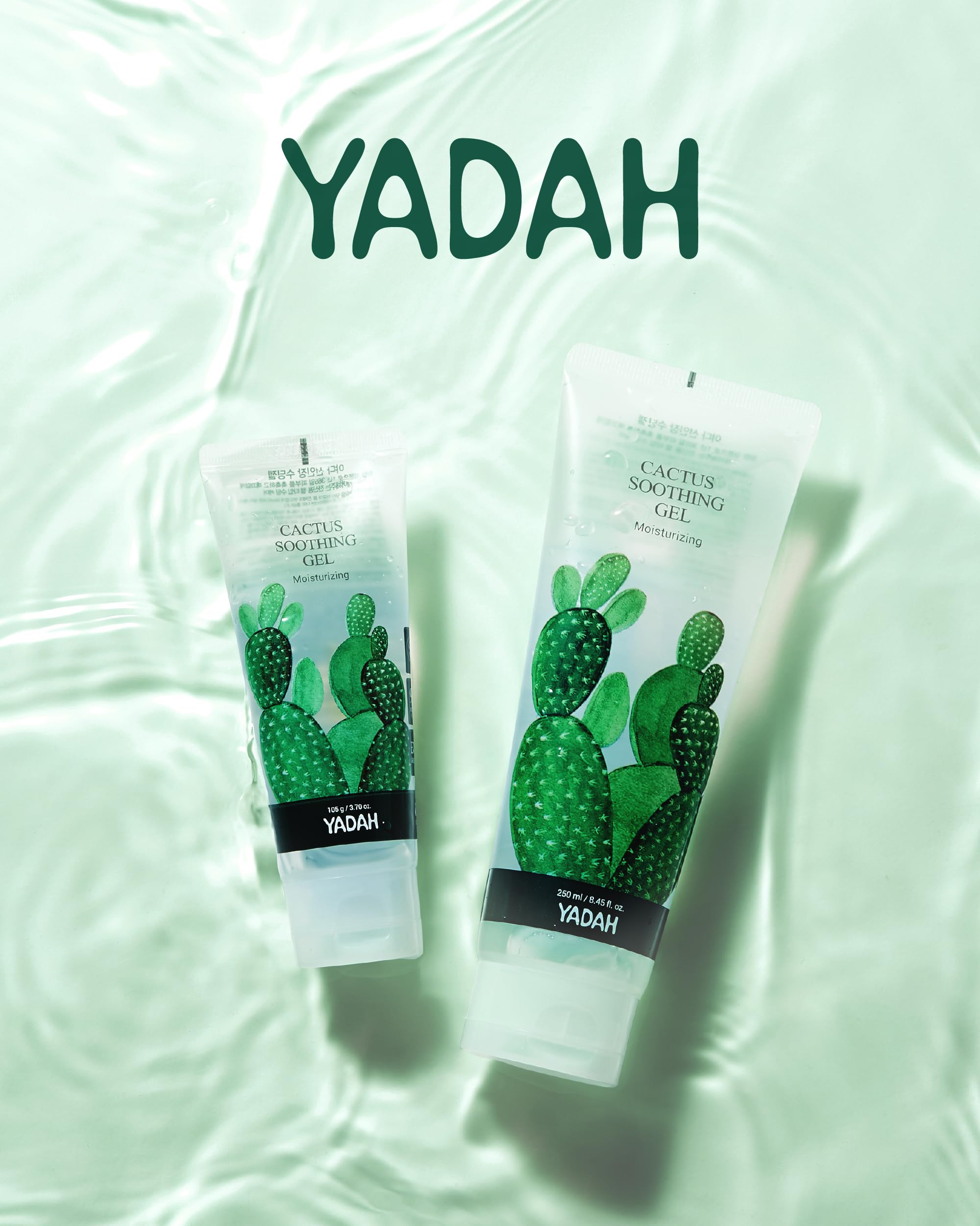 YADAH Cactus Soothing Gel - 95% Cactus Extract for Sunburn Relief & Skin Care - Vegan Korean Beauty for Face & Body