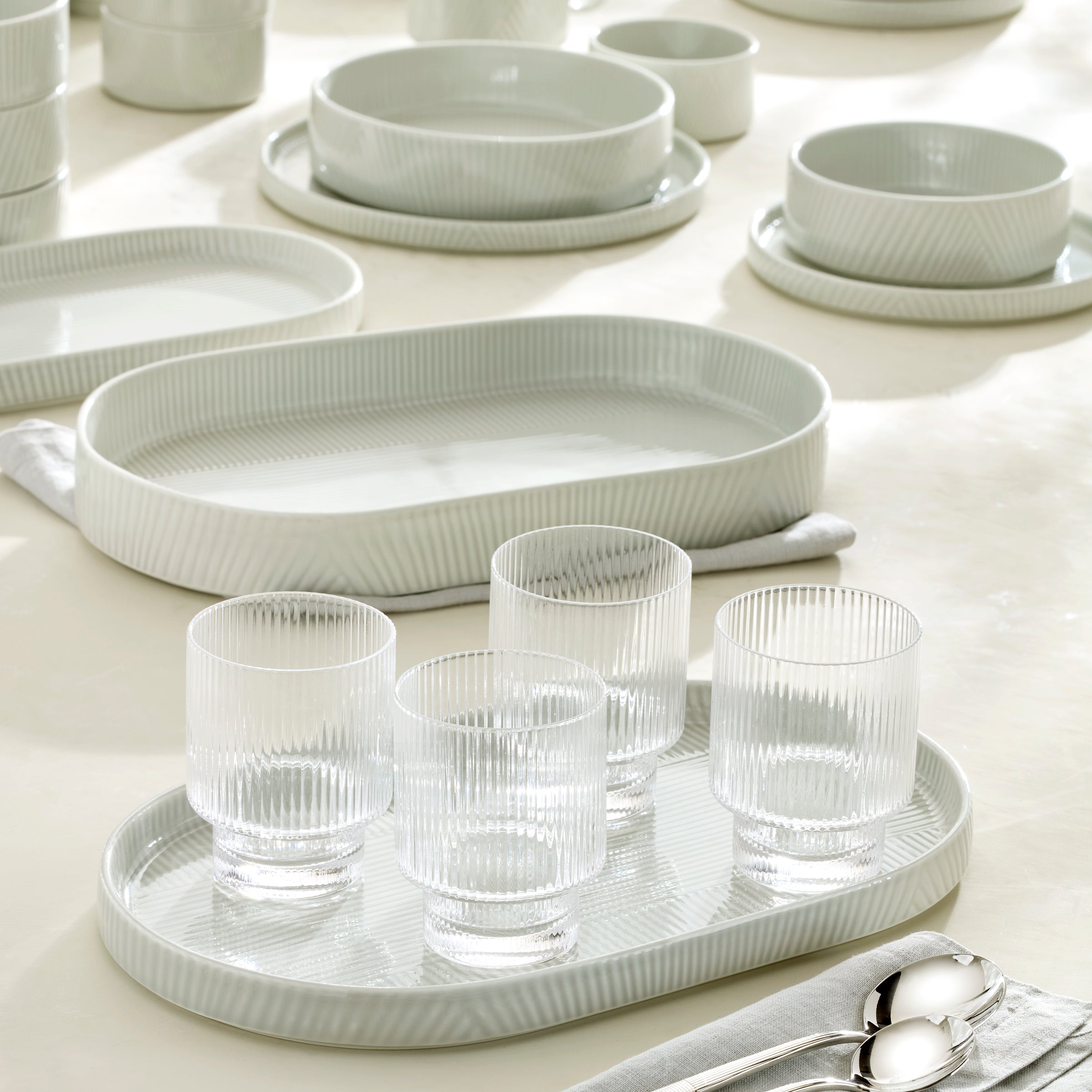 Modulus Vapor 2-Piece Serving Set - Stainless Steel Serving Utensils for Salad, Pasta & Desserts - Perfect for Dinner Parties, Buffets & Entertaining