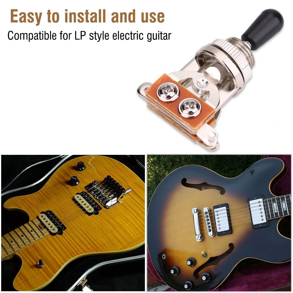 Alomejor 3-Way Guitar Pickup Selector Switch - Metal Toggle Replacement for Electric Guitar Parts | Perfect for Gibson, Fender & DIY Guitar Repairs