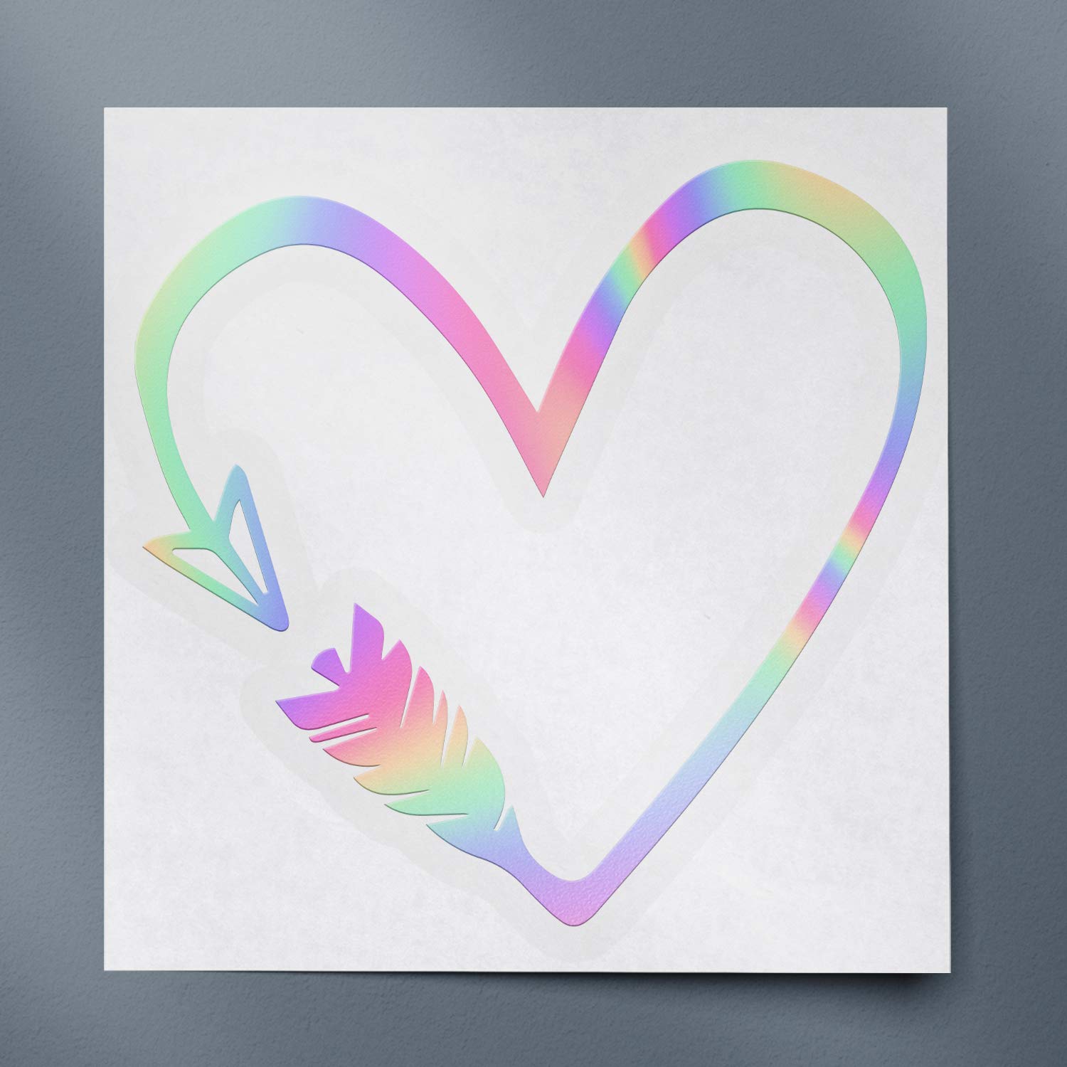 ANGLEDEST Heart Arrow Holographic Vinyl Decals (2-Pack) - Waterproof Stickers for Laptop, Phone, Helmet, Car Window, Mug & Wall Decor | Perfect for DIY Crafts, Gift Wrapping & Personalizing Accessories