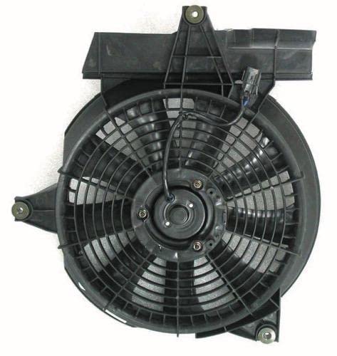 GO-PARTS - Replacement Condenser Fan for 2001-2002 Hyundai Santa Fe 2.4L L4 & 2.7L V6 - A/C Condenser Electric Fan Assembly (Part #9773026150) - Perfect for AC System Repair & Cooling Performance Enhancement