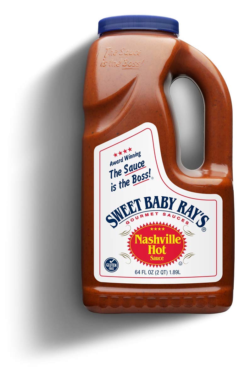Sweet Baby Ray's Gourmet Nashville Hot Sauce - 64oz Bottle | Spicy BBQ Wing Sauce for Chicken, Ribs & Burgers | Perfect for Grilling, Tailgating & Game Day Parties