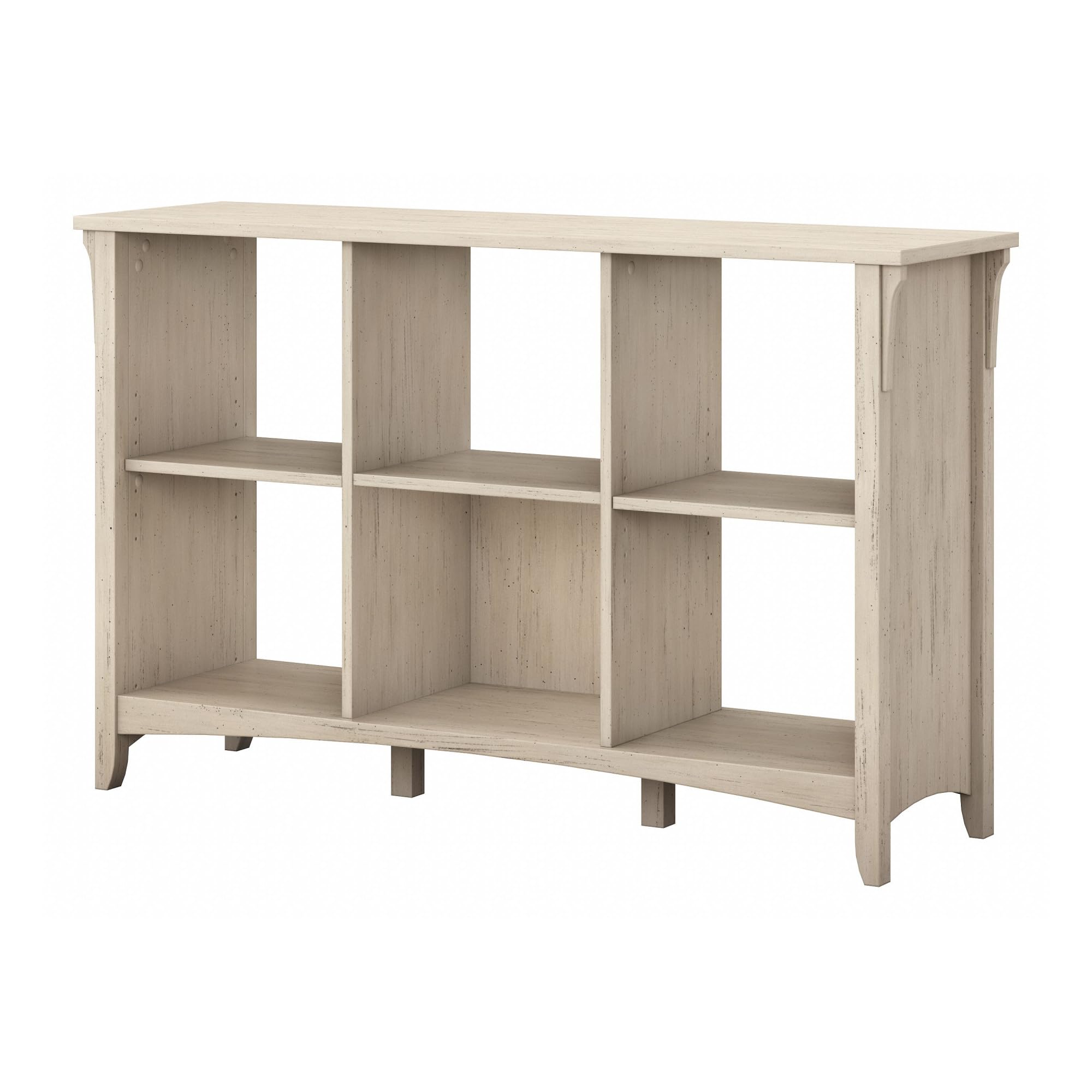 Bush Furniture Salinas 6-Cube Storage Organizer in Antique White - Bookshelf & Office Supplies Organizer with Open Shelves for Home, Office, or Dorm Room - Perfect for Storing Books, Toys, and Home Decor Accessories