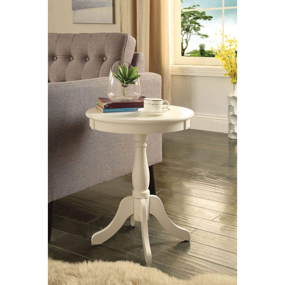 SOONHUA White Modern Accent Table - Versatile Side Table, Nightstand, Coffee Table & End Table for Living Room, Bedroom & Entryway - Sturdy & Stylish Home Furniture (Model 82804) - Perfect for Small Spaces, Apartments & Dorm Rooms