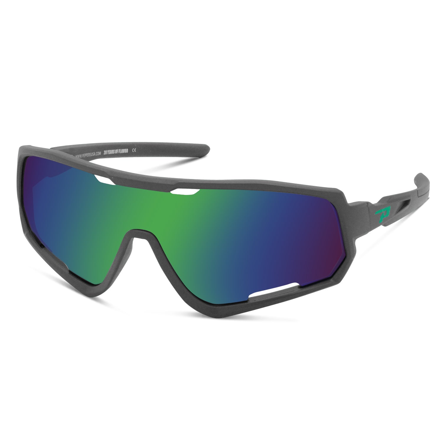 Matte Grey w/ Green Diamond Mirror Polarized