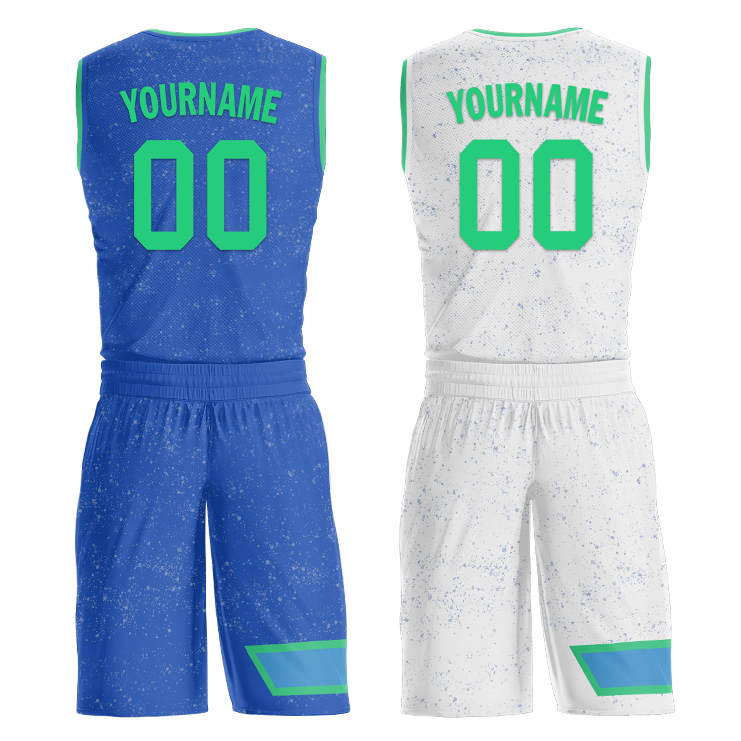 Custom Blue & White Reversible Basketball Jersey - Personalized Team Uniform for Men & Women | Perfect for Games, Practice & Fan Gear