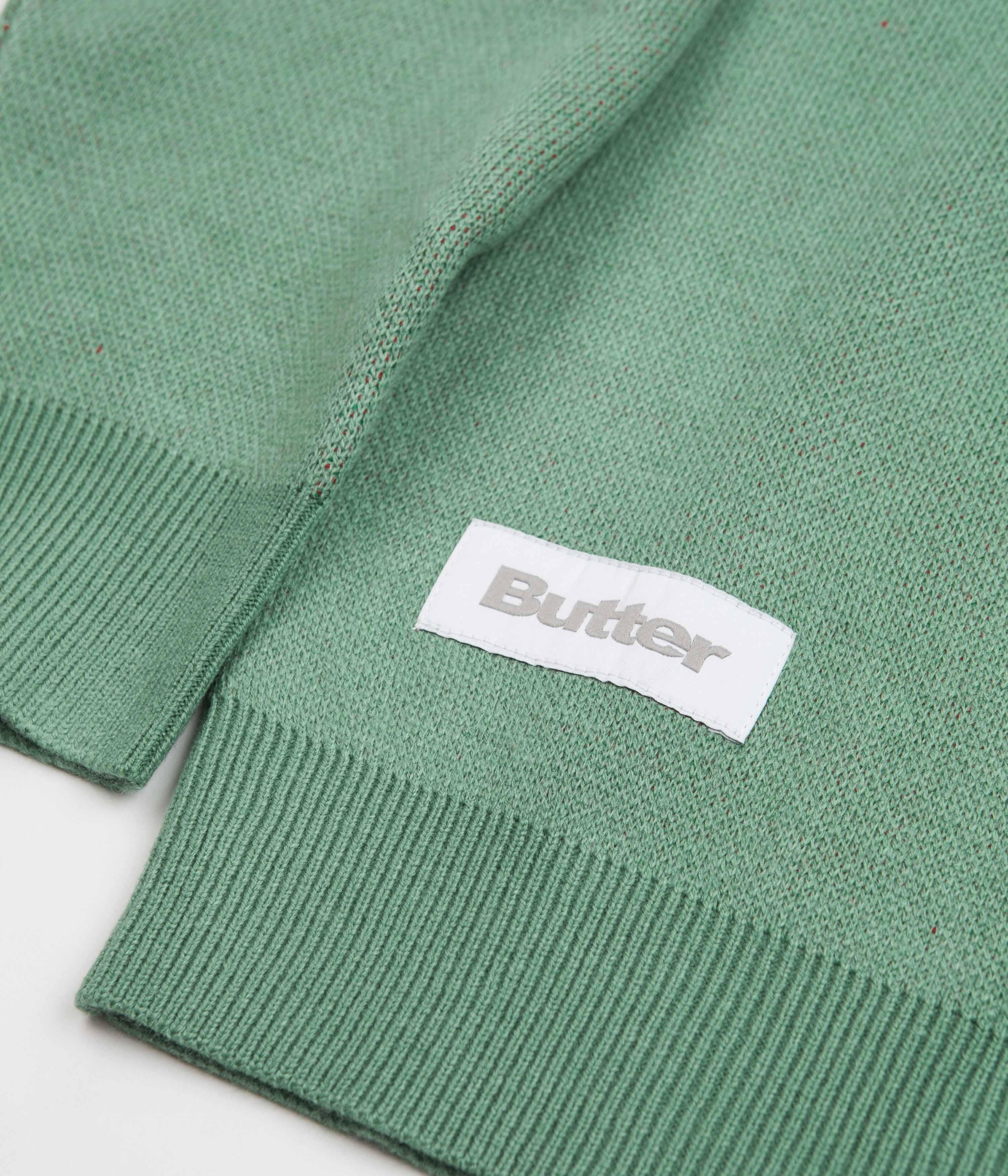 Butter Goods Worm Knitted Sweatshirt for Men & Women | Teal Green Pullover | Cozy Casual Wear for Street Style & Everyday Outfits