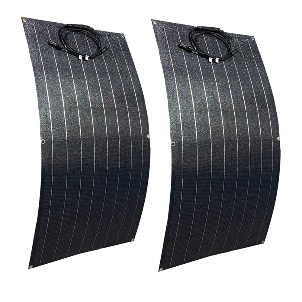 200W Flexible Solar Panel Kit - 2 x 100W Waterproof Monocrystalline Solar Panels for RV, Boat, Marine, Camping | Portable 12V Battery Charger for Off-Grid Power, Outdoor Adventures & Emergency Backup