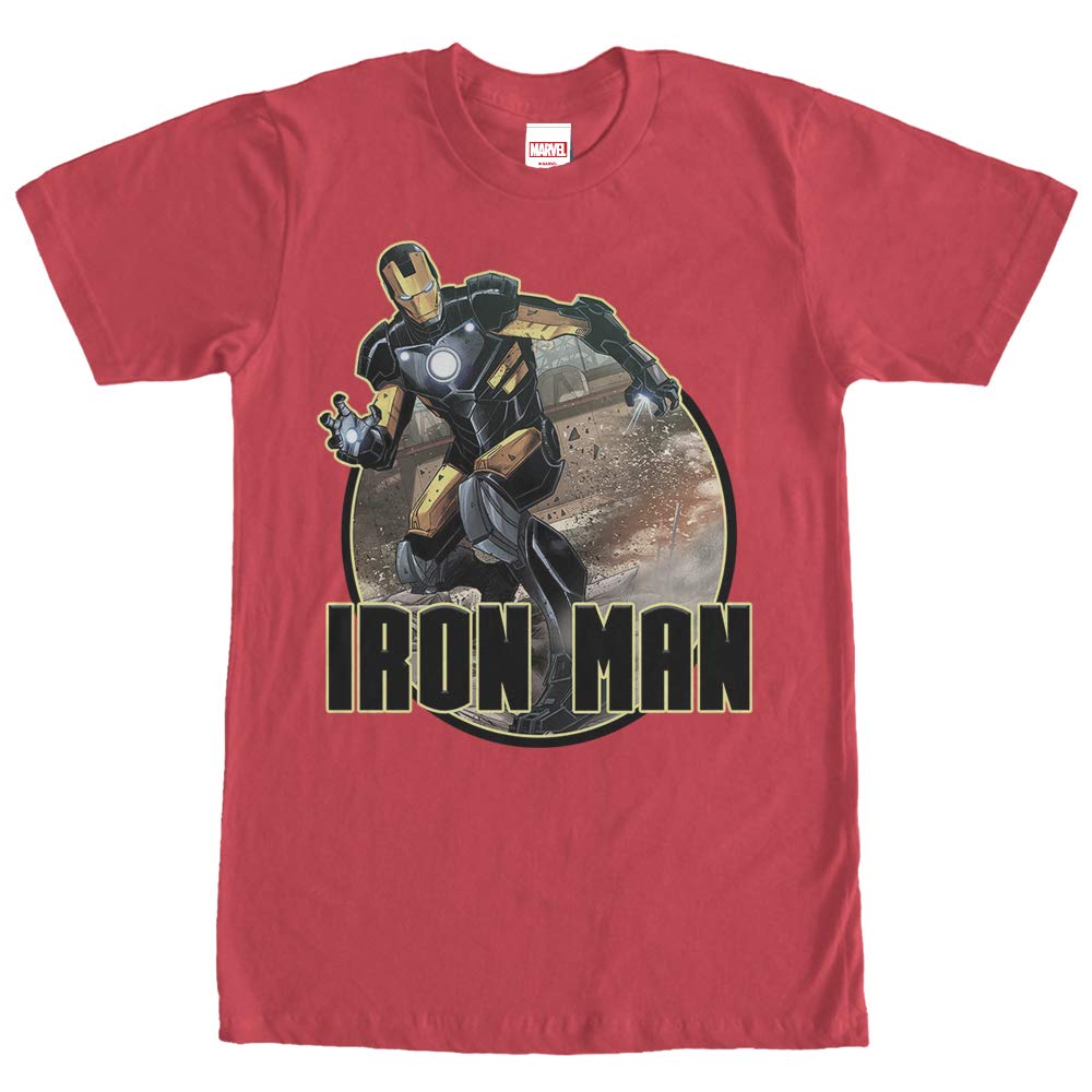 Marvel Iron Man Graphic T-Shirt for Men - Red Superhero Tee - Large Size - Perfect for Cosplay, Comic Con & Casual Wear