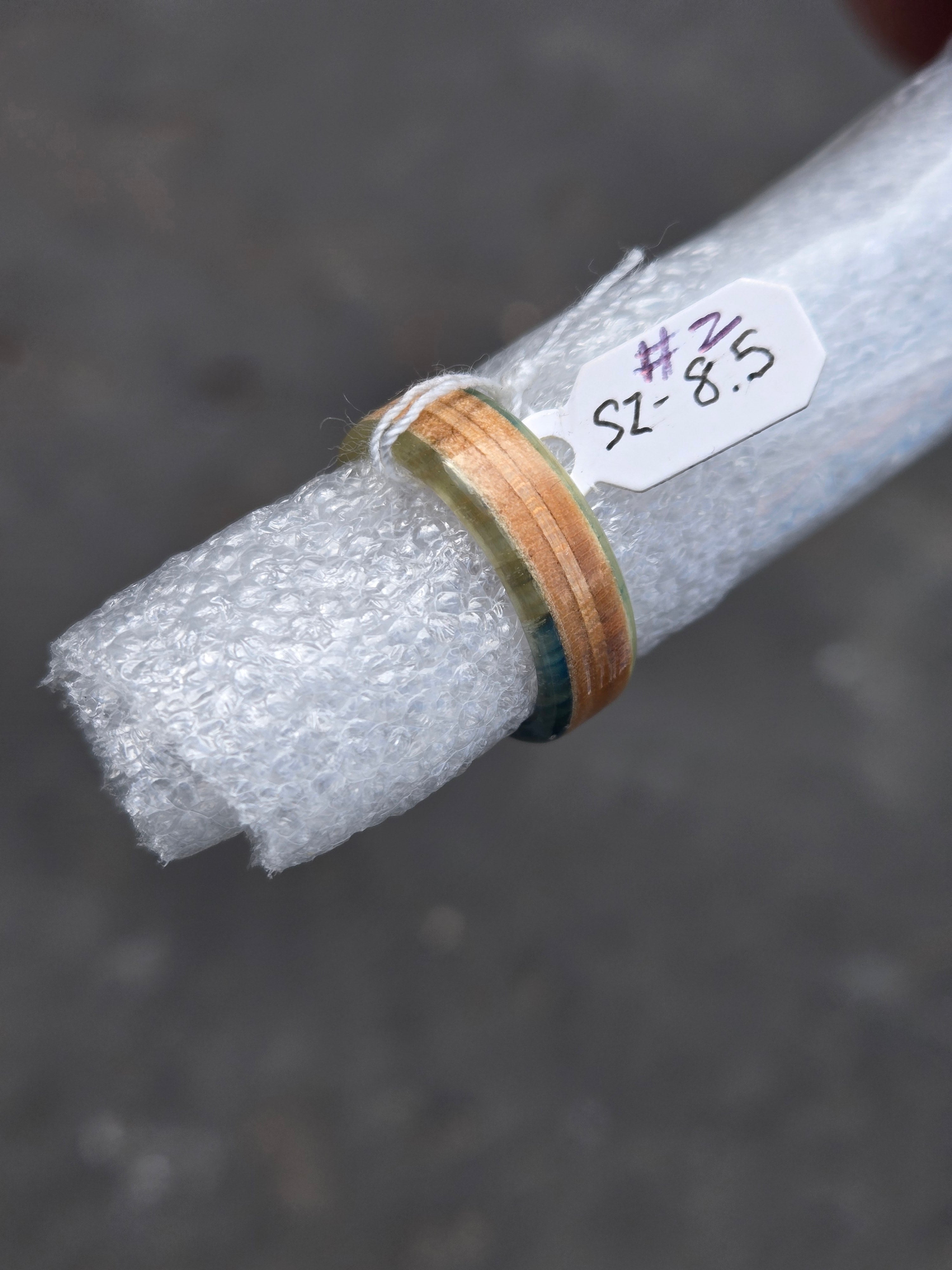 Eco-Friendly Recycled Bo Tuff Skateboard Ring - Size 8.5 (#2) - Perfect for Skateboarders & Punk Fashion Enthusiasts