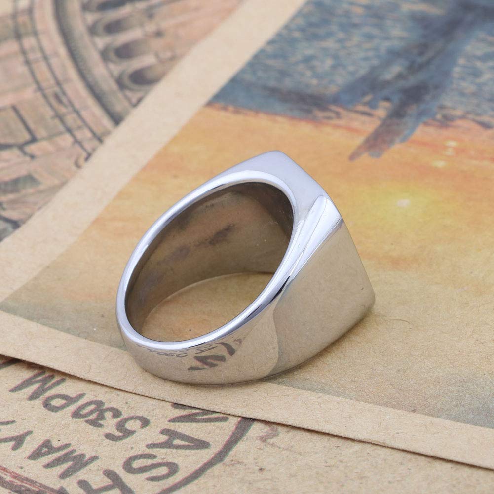 Engraved Pentacle of Mercury Ring - Stainless Steel Solomon Talisman for Protection & Success