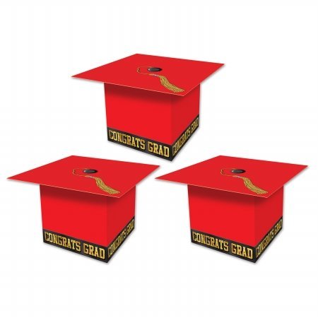 DDI 1907409 Graduation Cap Favor Boxes - Set of 12 Red Gift Boxes for Graduation Party Favors, Decorations & School Events