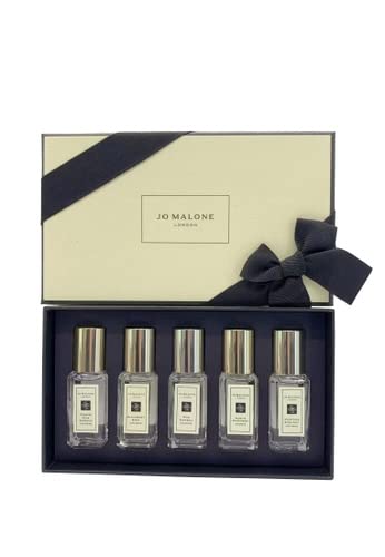 Jo Malone Perfume Variety Mini Gift Set for Men & Women - 5 Cologne Fragrance Travel Spray Collection (Wood Sage & Sea Salt, English Pear & Freesia) - Perfect for Travel, Gifts & Everyday Luxury