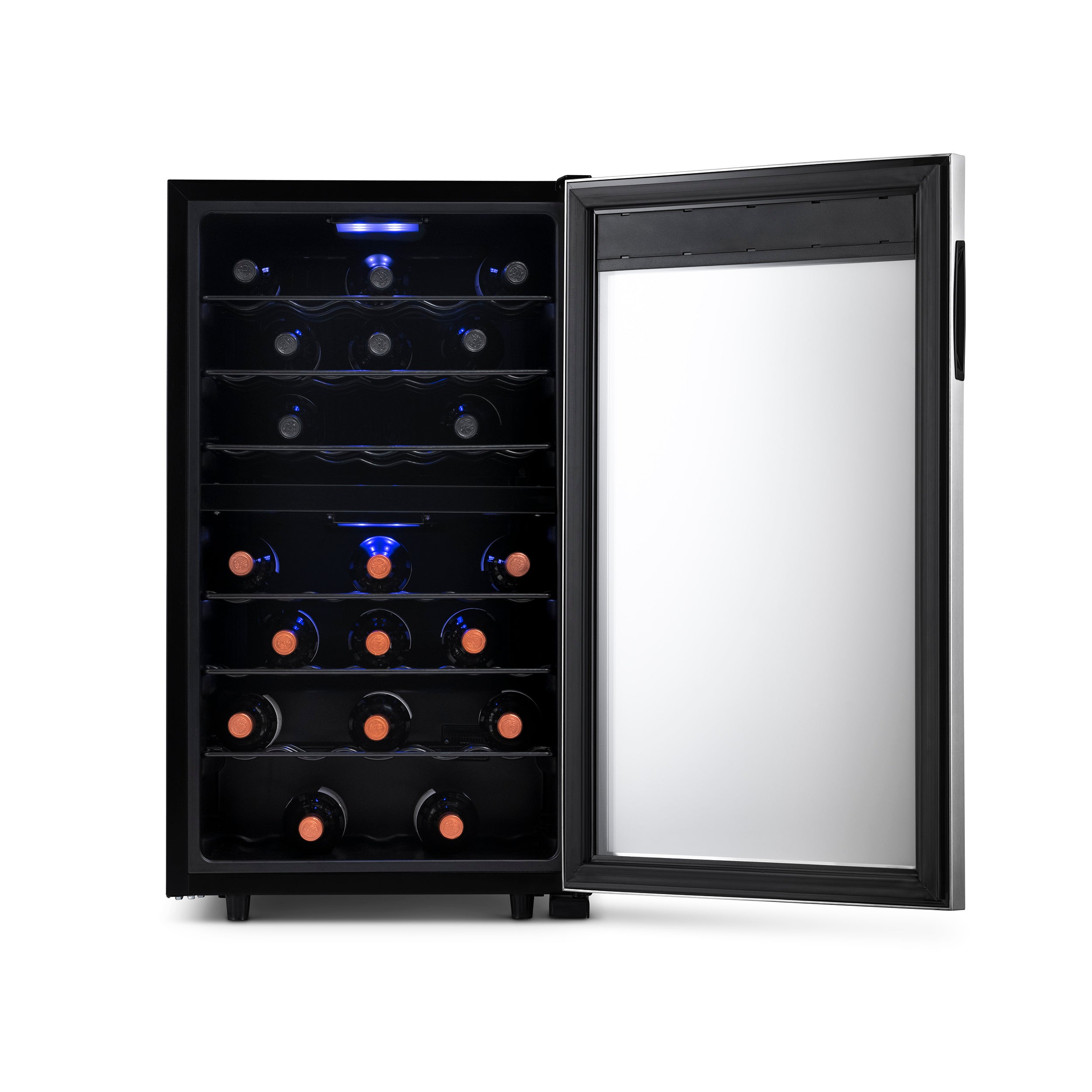 Newair® 43 Bottle 18.9 Stainless Steel Freestanding Dual Zone Wine Cooler Refrigerator - Perfect for Home Bars, Wine Cellars, and Entertaining Guests