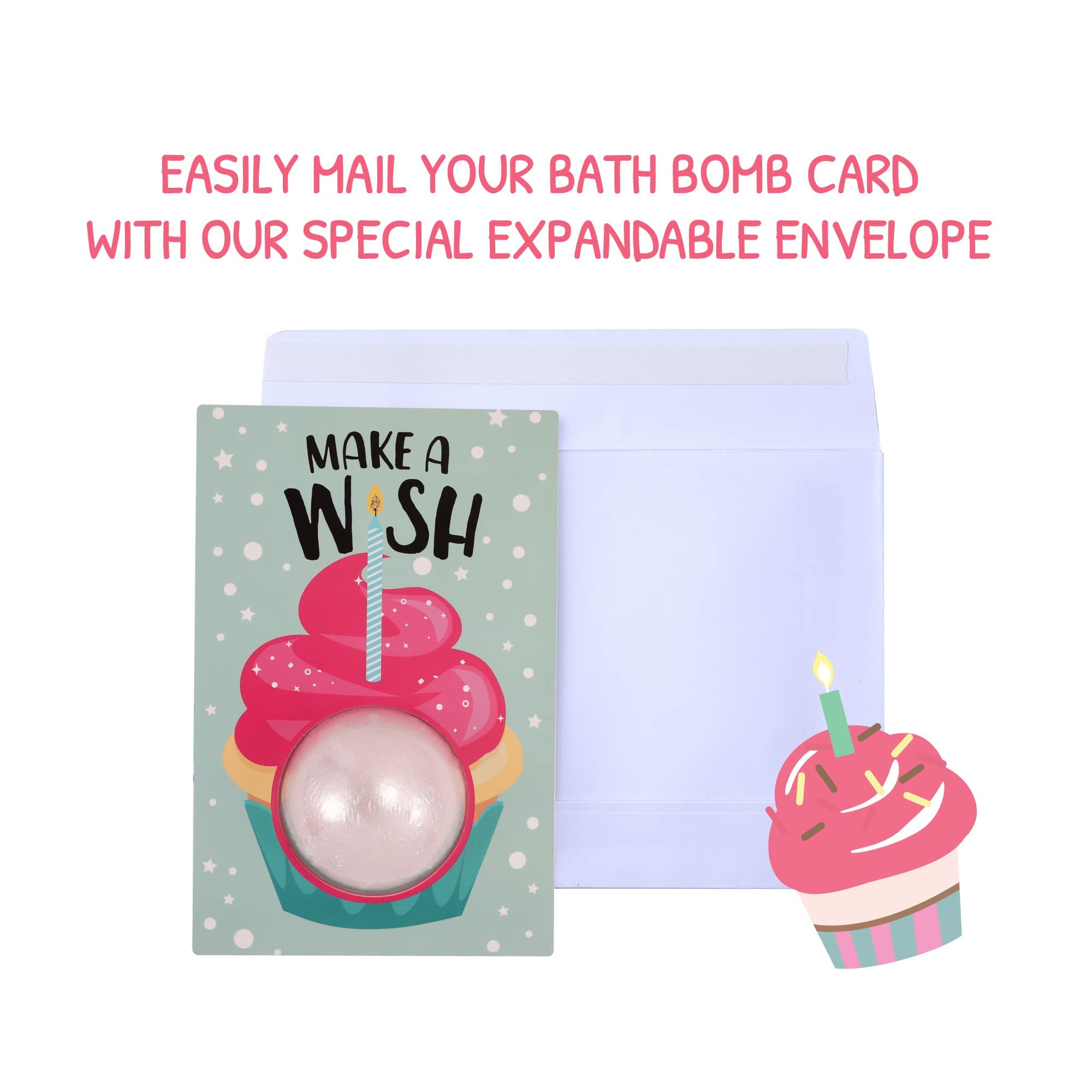 Pop Fizz Birthday Card Bath Bombs (4-Pack) - Perfect Gift for Women's Celebrations