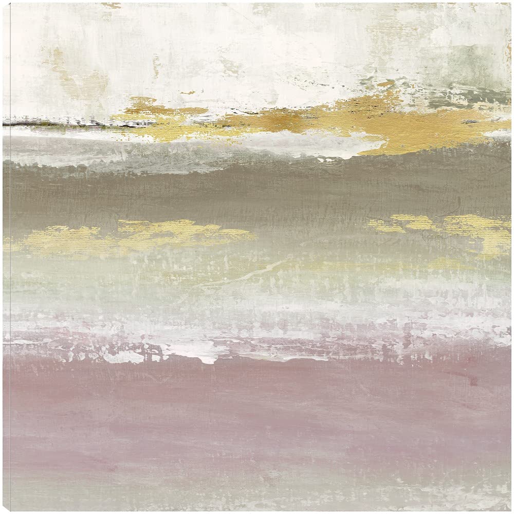 Blush Solace Abstract Canvas Wall Art - 37x37 Inch Ready to Hang Painting by Janet Tava for Living Room, Bedroom, Office Decor - Perfect for Modern Home & Office Spaces