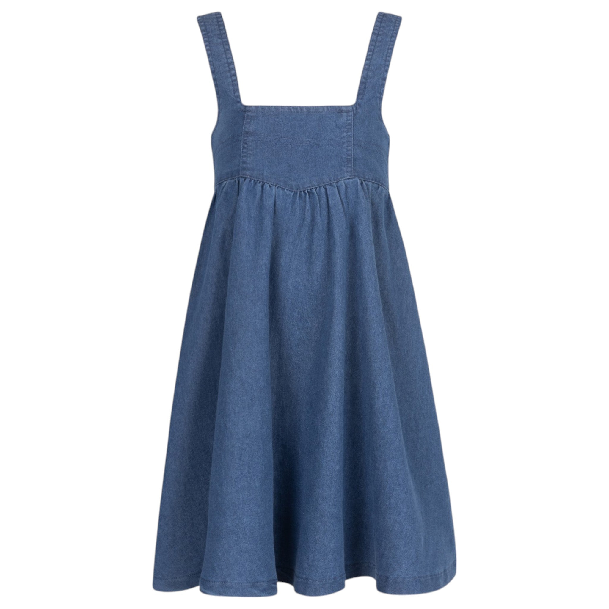 Byke Structured Strap Blue Wash Dress for Women - Casual Summer Sundress for Beach, Vacation & Outdoor Activities