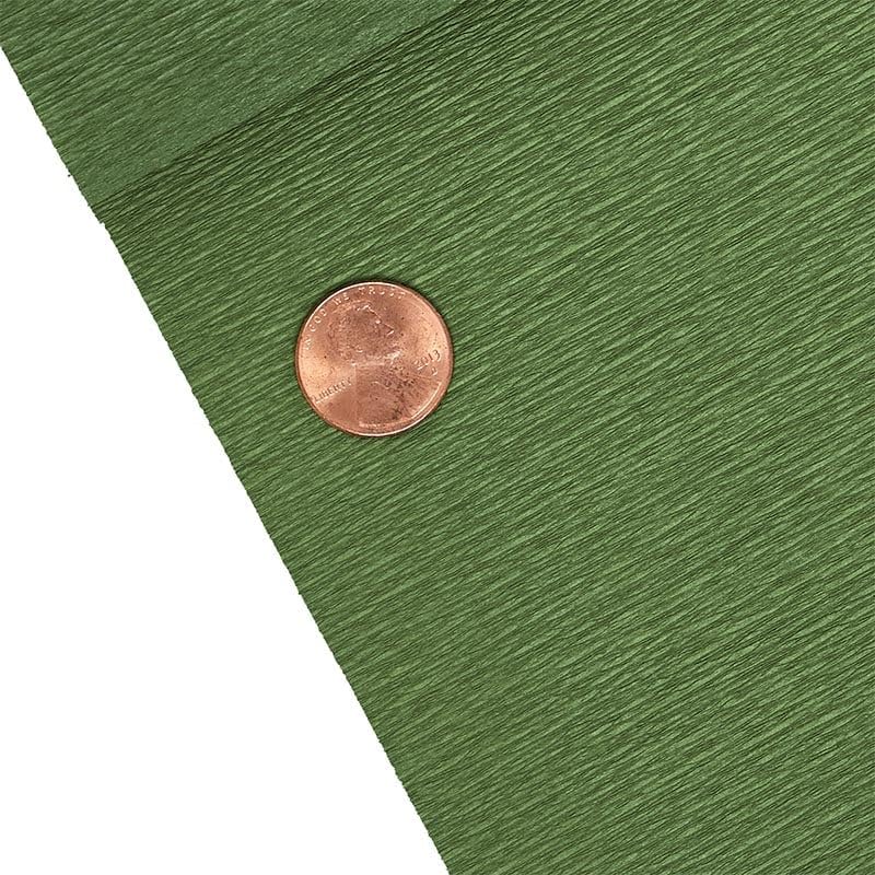 Italian Crepe Paper Roll 19.5x98 Inches - 60 GSM Fine Quality Craft Paper in Moss Green (265) for DIY Flowers, Gift Wrapping, Party Decorations & Scrapbooking - Cartotecnica Rossi Premium Crepe Paper