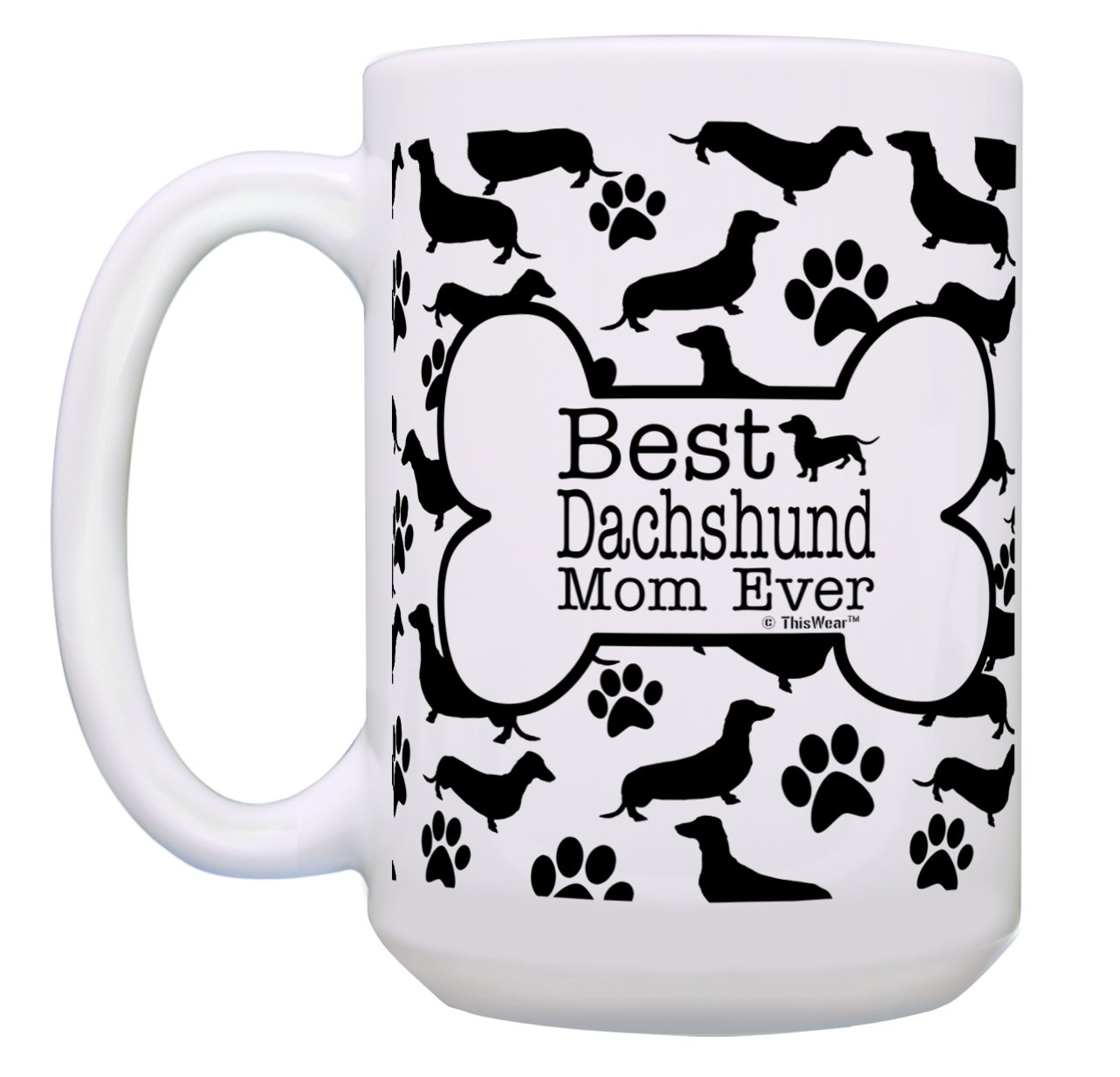 Best Dachshund Dad & Mom Ever Mug Set - 2 Pack 15oz Coffee & Tea Cups for Couples - Perfect Gift for Dachshund Lovers, Pet Parents & Dog Owners - Ideal for Morning Coffee, Tea Time or Anniversary Gifts