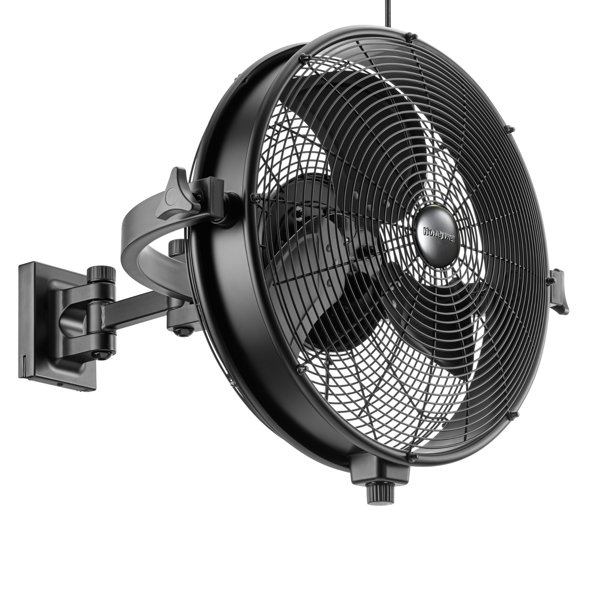 Honeywell 53031-98 Wet Rated Outdoor Patio Fan - Black Wall Mounted Ceiling Fan with Remote Control for Backyard, Deck & Porch
