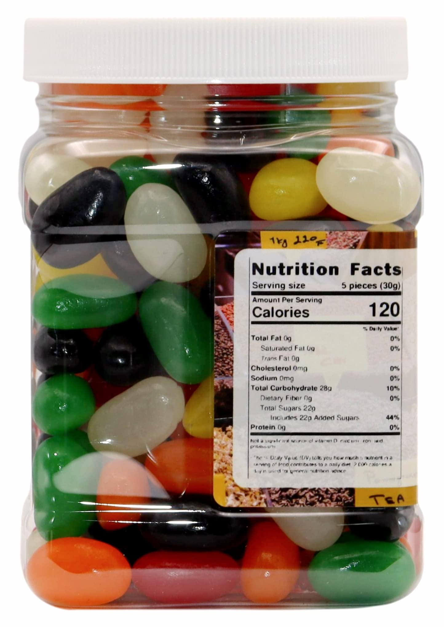 WinCrest Jumbo Spiced Jelly Beans - 2 Pound Bulk Gummy Candy Tub | Perfect for Halloween Treats, Party Favors & Office Snacks