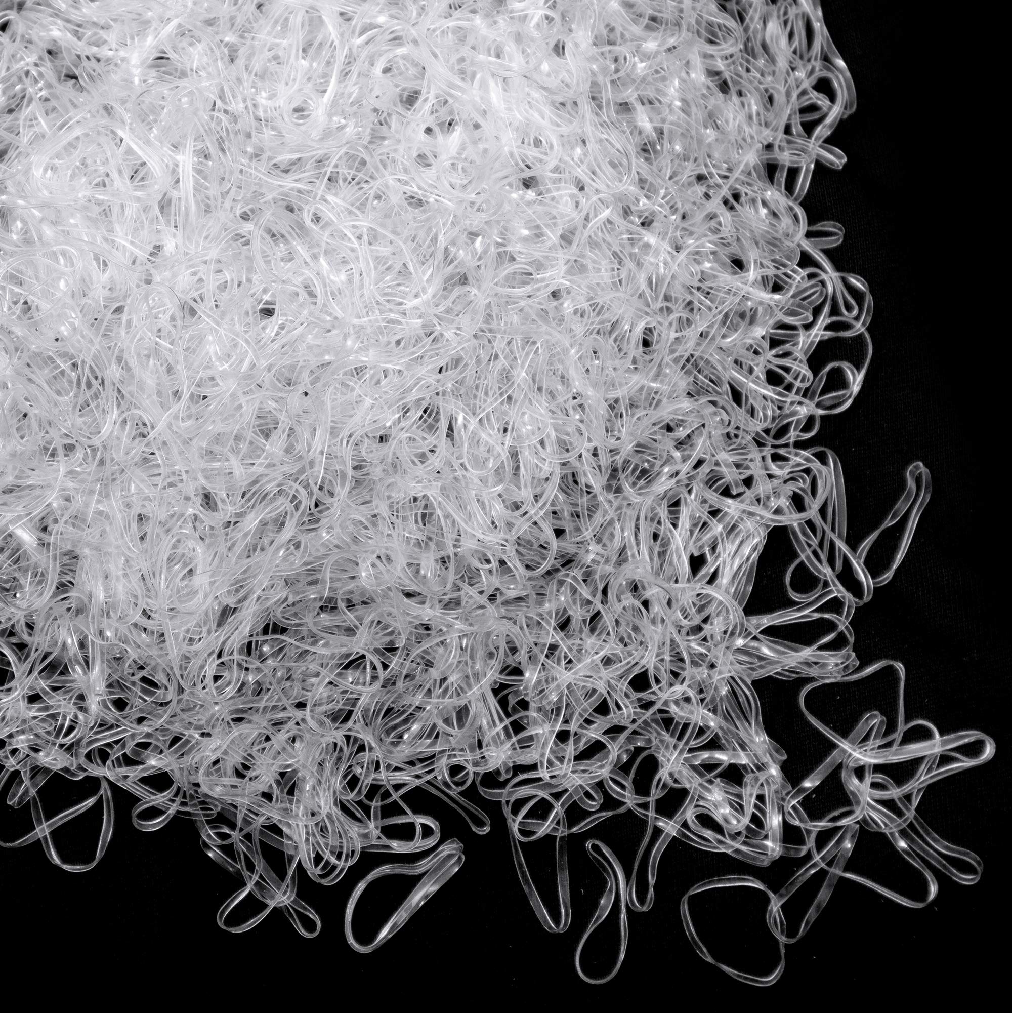 1000 Pcs Clear Elastic Hair Bands - Soft Tiny Rubber Bands for Kids Hair, Braids & Wedding Hairstyles | Gentle No-Slip Grip | Perfect for DIY Crafts, Ponytails & Hair Accessories (1000 Count, Clear)