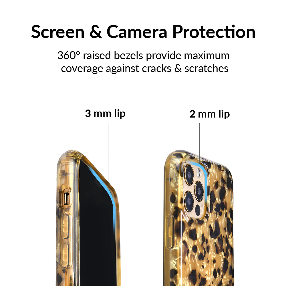 Premium Blonde Tortoise Shell iPhone Case - Stylish & Durable Protection for iPhone 12/13/14/15 Pro Max - Perfect for Everyday Use, Work & Travel
