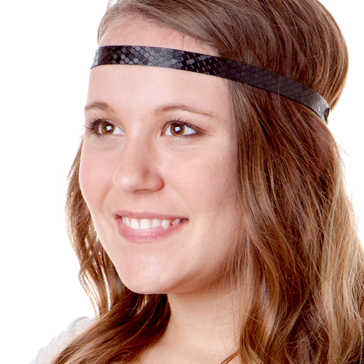 Hipsy Women's Adjustable Non-Slip Wave Polka Dot & Bling Glitter Headbands 3-Pack (Teal/Gold/Black) - Perfect for Workouts, Yoga, Running and Fashion Accessories