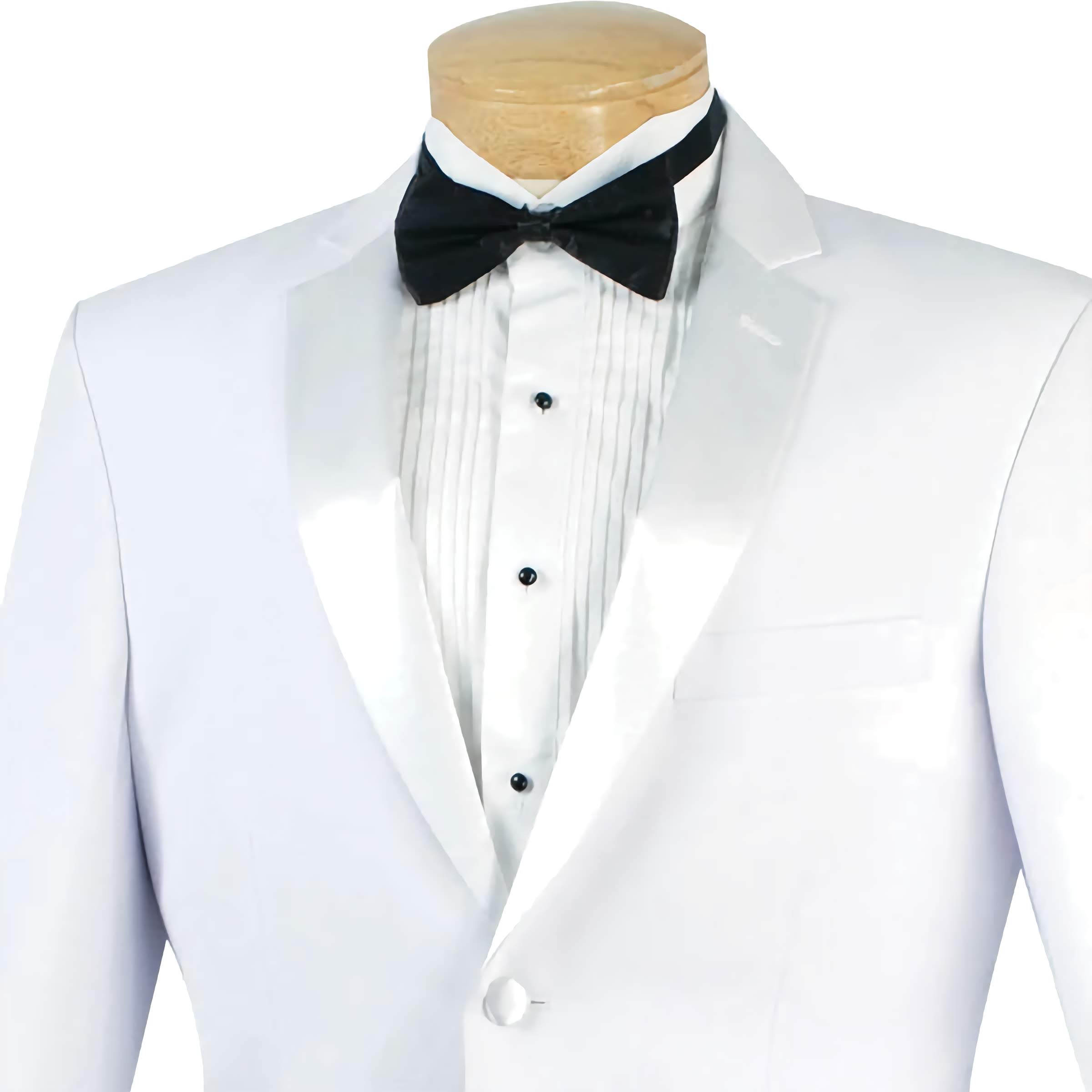 Men's White Regular Fit Satin Lapel 2-Piece Tuxedo Suit - Wedding, Prom & Formal Event Attire