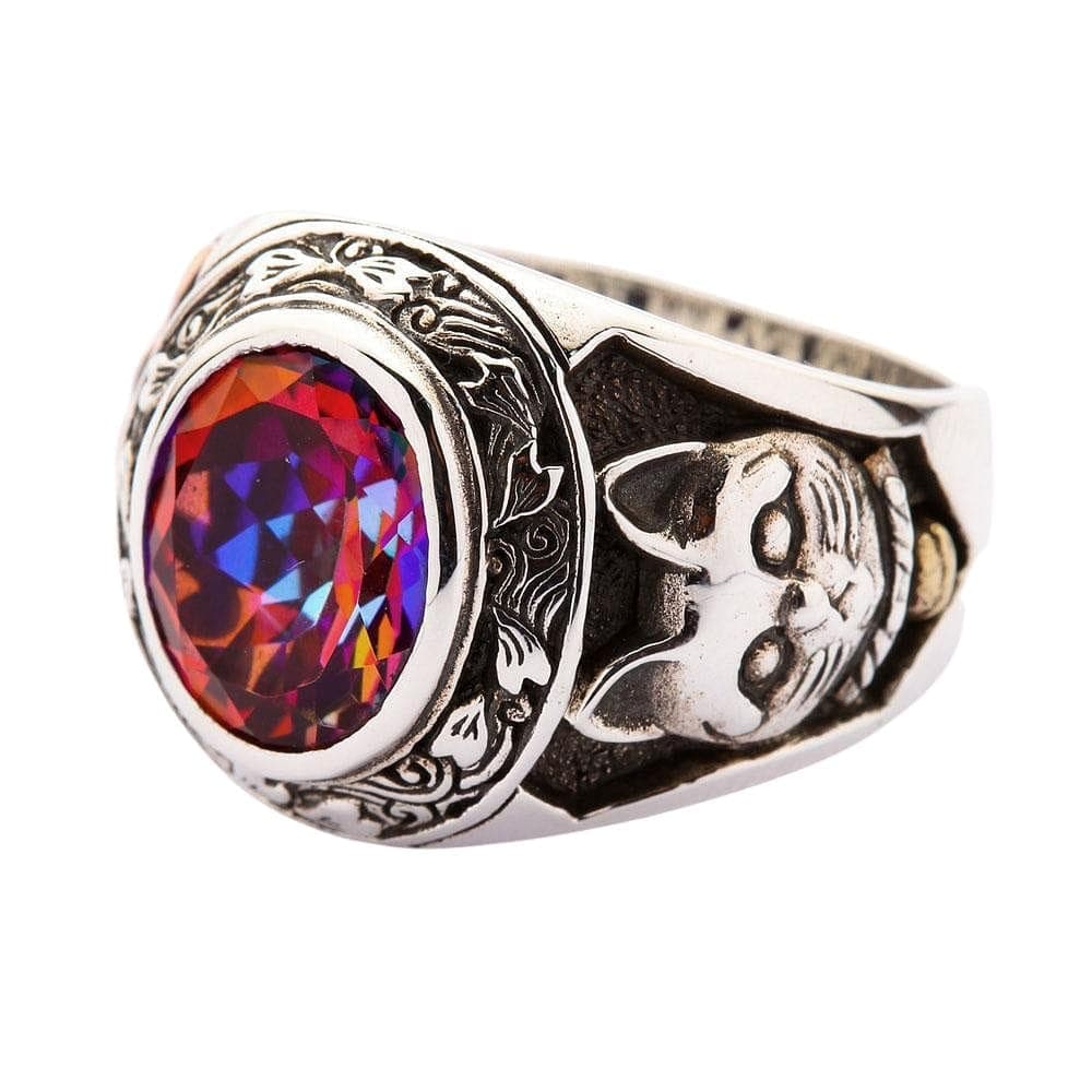 Japanese Maneki Neko Cat Sterling Silver Ring - Lucky Charm Jewelry for Women & Men - Perfect for Gifts, Fashion Accessories & Good Fortune