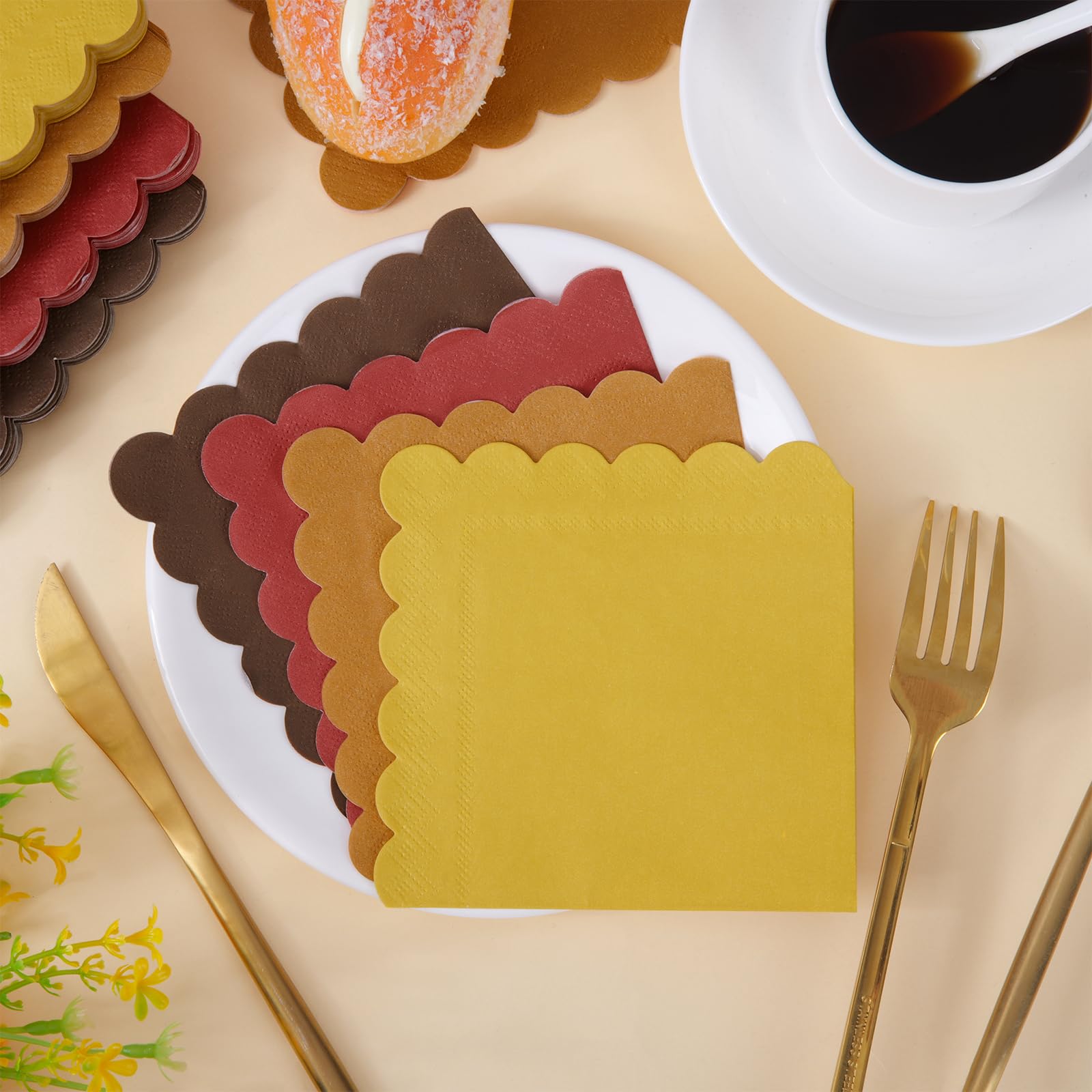 120 Pack Disposable Terracotta Napkins 5x5 Inch - Eco-Friendly Boho Cocktail, Dessert & Beverage Napkins for Wedding, Party, Coffee Bar & Table Decor - Perfect for Cocktail Hour, Dessert Displays & Beverage Service