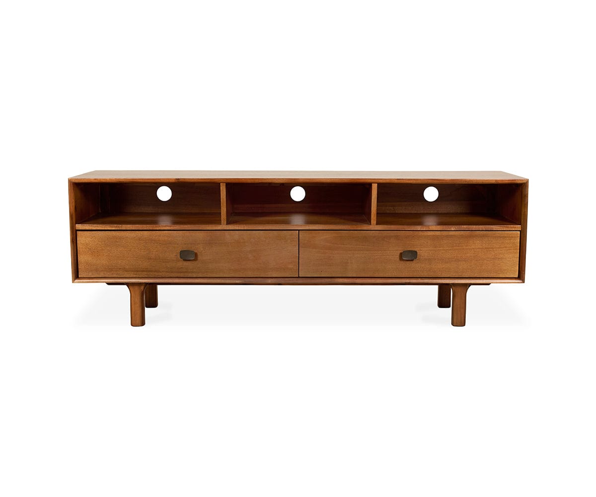 Levi TV Stand for Living Room - Modern Entertainment Center with Storage Shelves for TV, Gaming Consoles & Media Devices - Perfect for Home Theater Setup
