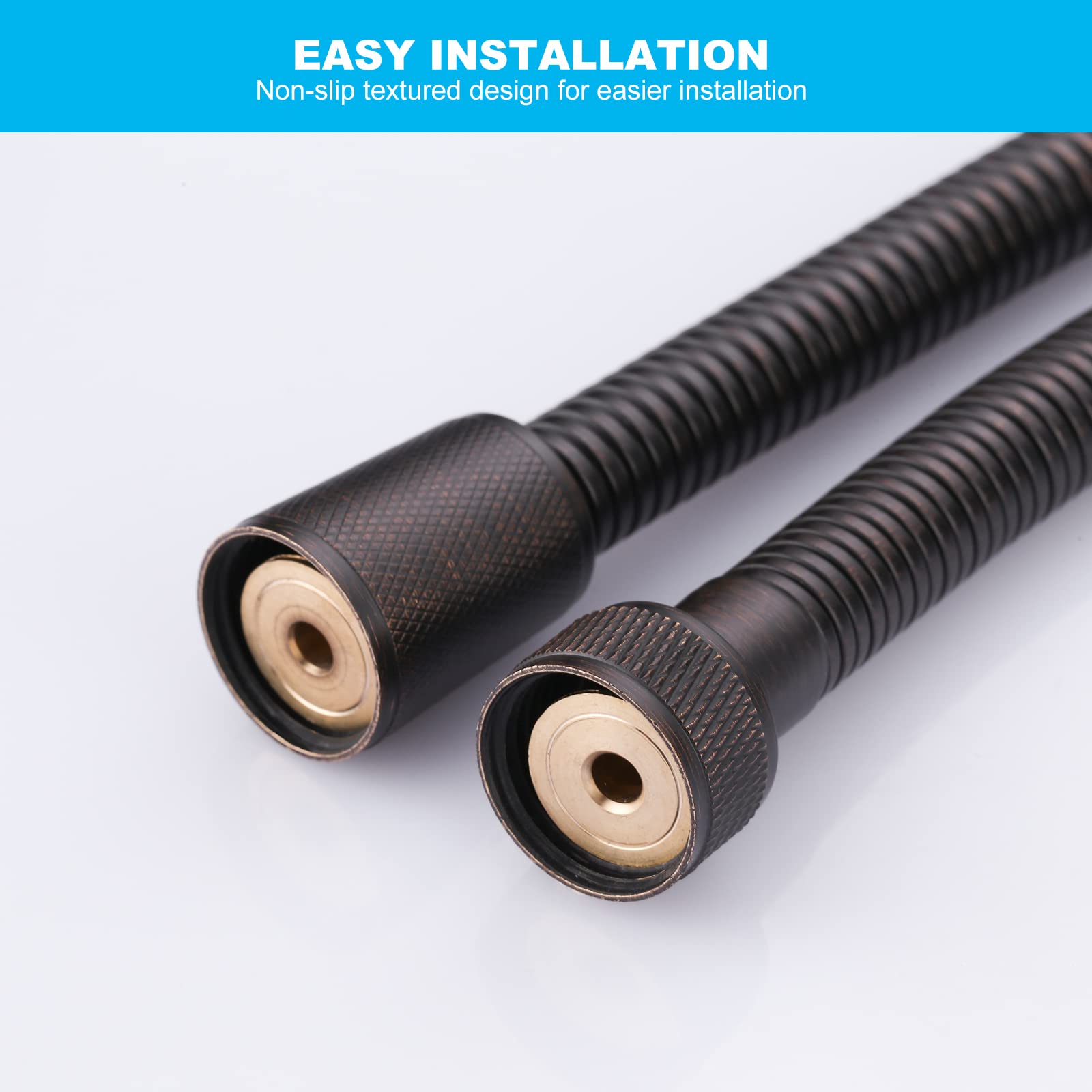 79 Inch Oil-Rubbed Bronze Shower Hose - ALEASHA SUS 304 Stainless Steel Extra Long Replacement Hose for Handheld Shower Heads | Perfect for Pet Bathing, Bathroom Cleaning & Spa Relaxation