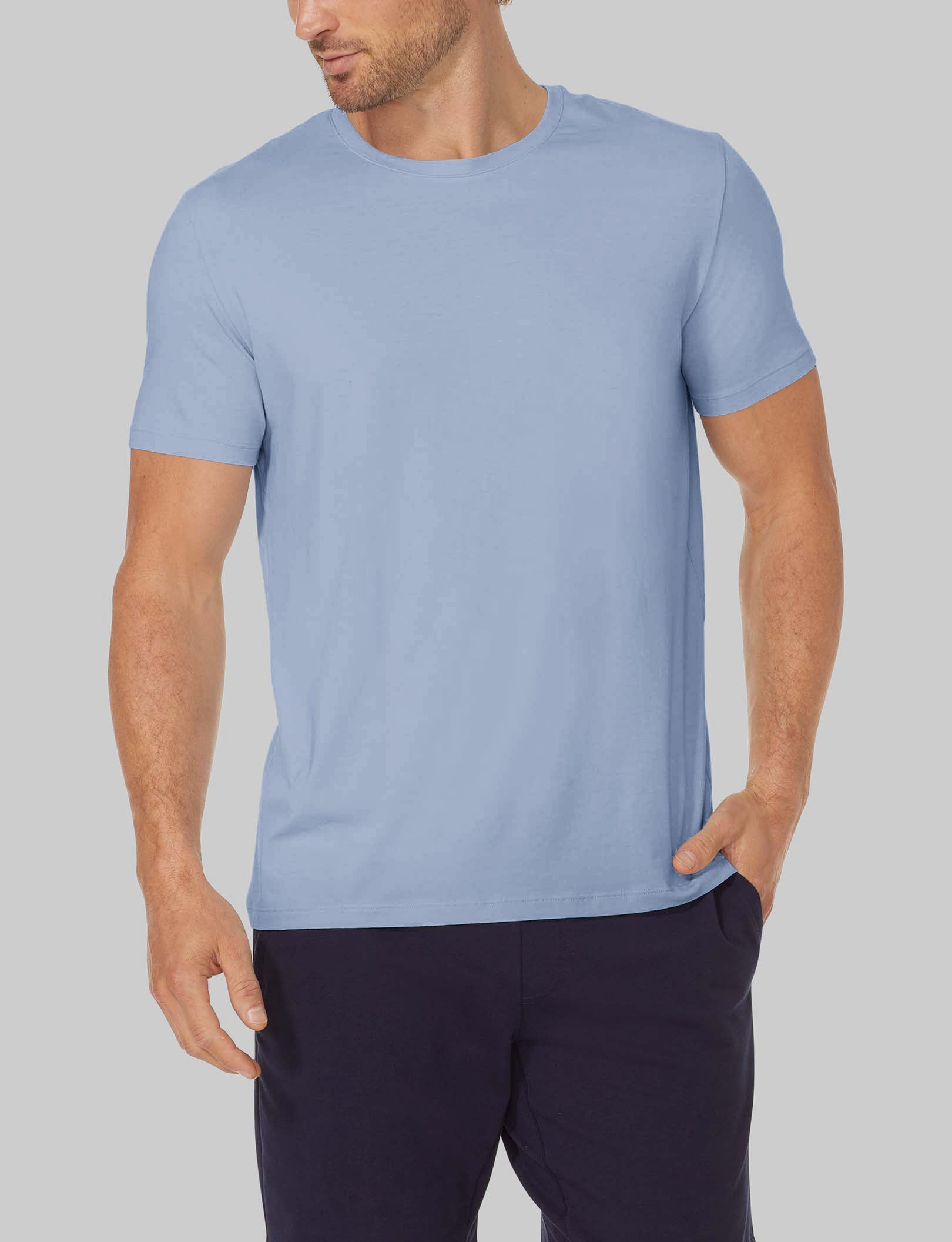 Second Skin Crew Neck Tee - Ultra Soft Stretch Cotton T-Shirt for Men & Women | Perfect for Layering, Casual Wear & Everyday Comfort