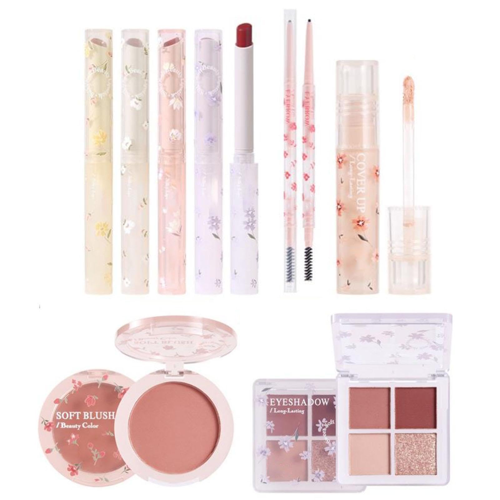 8-in-1 Complete Waterproof Makeup Kit with Lipstick - Korean Beauty Set for Teens | Perfect for School, Parties & Daily Makeup Routine